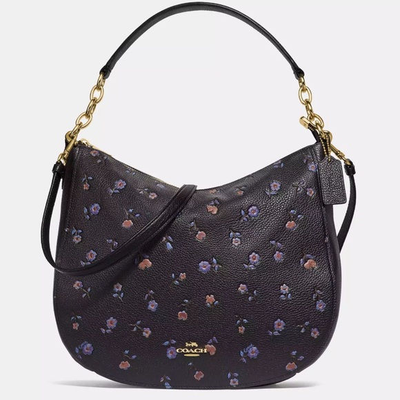 COACH ELLE HOBO W/ VINTAGE PRAIRIE PRINT BLACK/MULTI GOLD Toned Style# F49129 - Picture 1 of 16